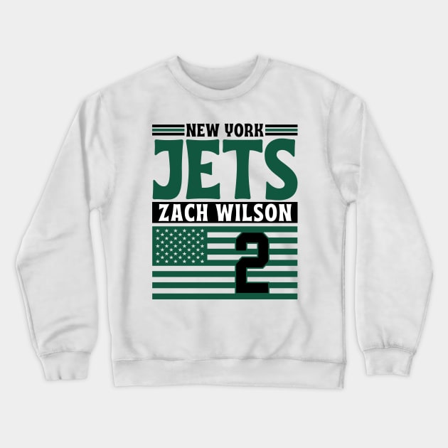 New York Jets Wilson 2 American Flag Football Crewneck Sweatshirt by Astronaut.co